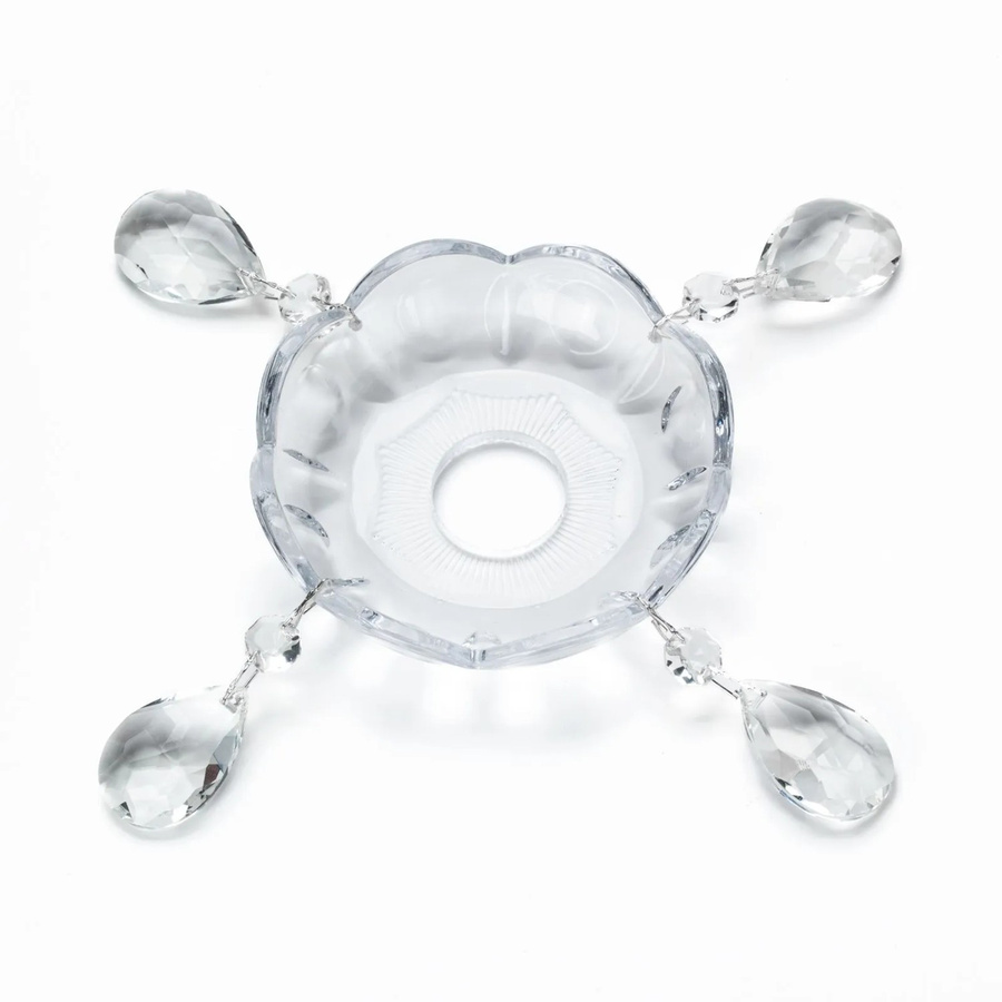 Orion Lightstyle Bobeche Lichtschale für Kronleuchter aus Kristall und Metall in Gold/Messing, Silber oder Transparent, Durchmesser: 100 mm - Bild 1