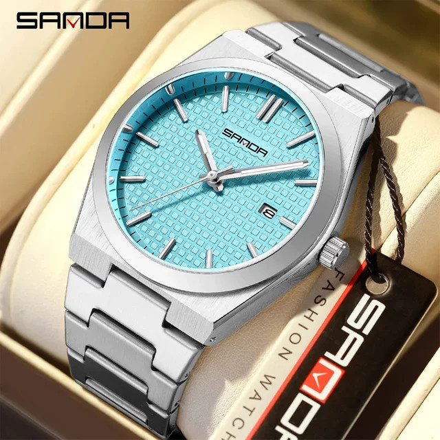 SANDA Armbanduhr Quarz, Edelstahl, Silber, Herren - Bild 1