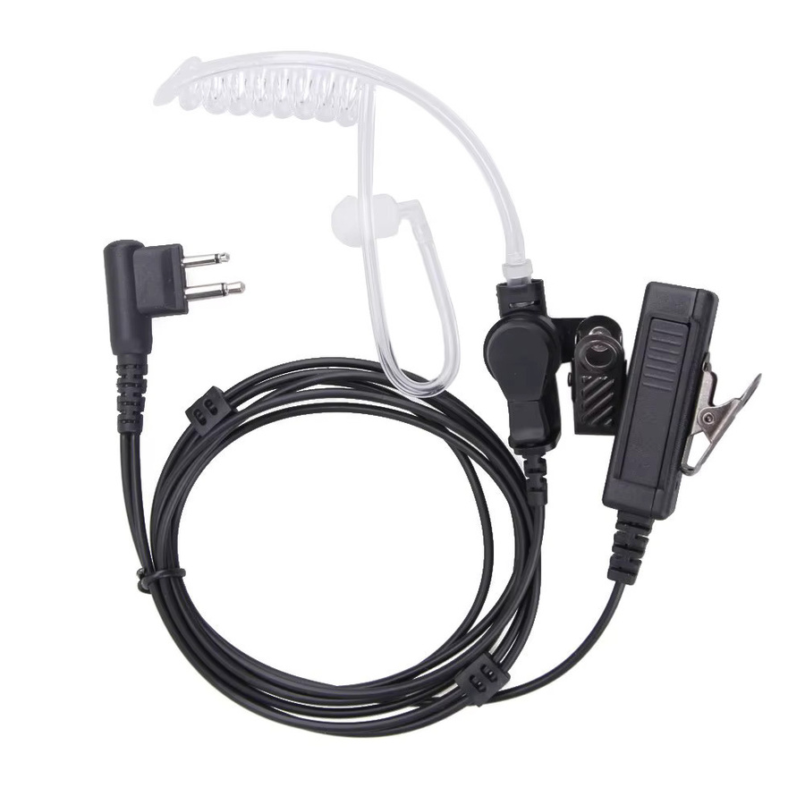Motorola PTT-Mikrofon-Ohrhörer-Headset mit Luftakustikschlauch in Schwarz für Walkie-Talkie und CB-Funkgeräte wie Baofeng UV-5R und BF-888S - Bild 2