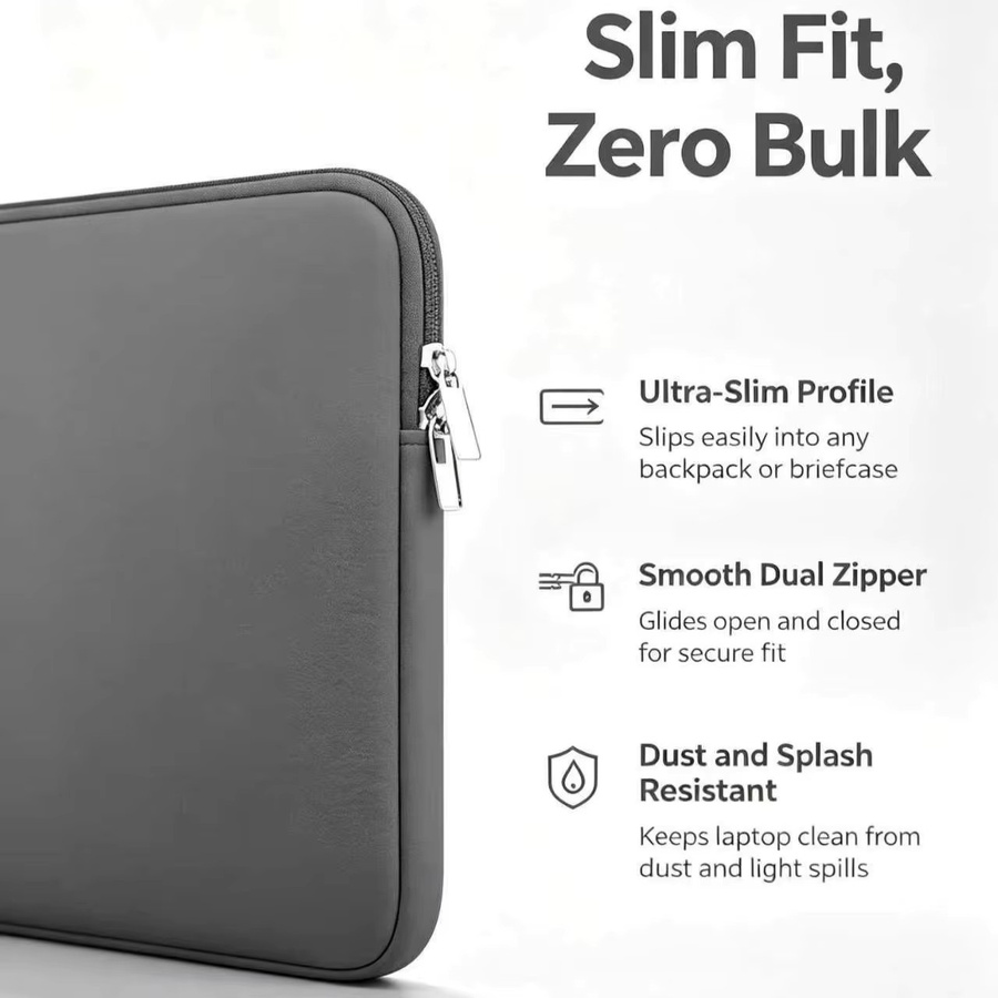 HOMEFISH Laptoptasche in Schwarz für Xiaomi Lenovo Dell und MacBook Air Pro Retina 13 bis 15,6 Zoll - Bild 4