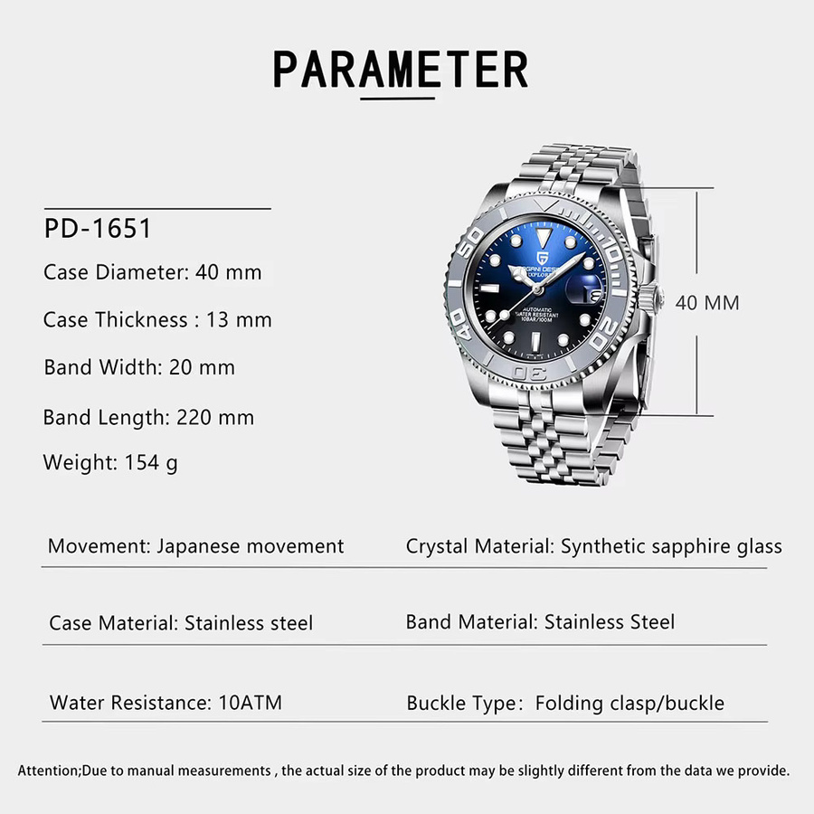 PAGANI DESIGN Armbanduhr Automatik, Edelstahl, Saphirglas, Herren - Bild 6
