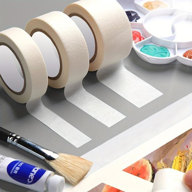 Meiwen Künstlerklebeband für Aquarell und Malerei, 3 Stück weißes Papierabdeckband für Zeichnungen und Bastelarbeiten - Bild 1