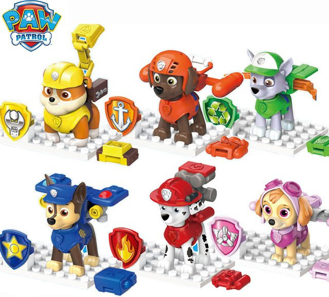 Paw Patrol Actionfigur, 6-teiliges Set, Chase Marshall Skye Schutt Felsige Zuma Puppe - Bild 1