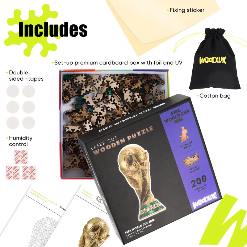 FIFA 2026 USA Mexiko Kanada Weltmeisterschafts-Pokal, Holzpuzzle, 3D-Puzzle - Bild 3