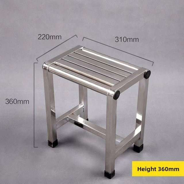 Sea Global Duschhocker für Senioren aus Edelstahl in Silber, rutschfester Badhocker mit Drainage-Sitz - Bild 1