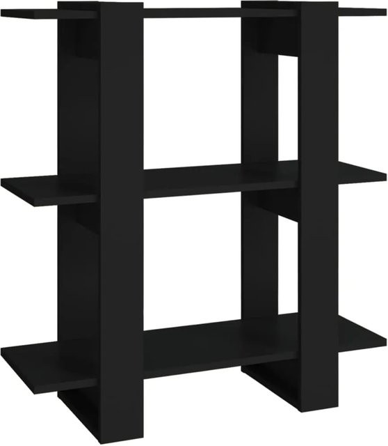vidaXL Bücherregal und Raumteiler in Schwarz, B/T/H: 80 x 30 x 87 cm - Bild 1