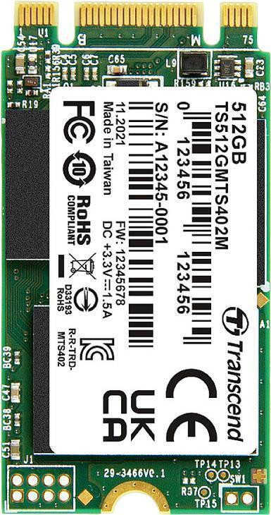 Transcend MTS402M M.2 SSD mit 256 GB Speicher, 530 MB/s Lesegeschwindigkeit und 6 Gbit/s Schnittstelle - Bild 1