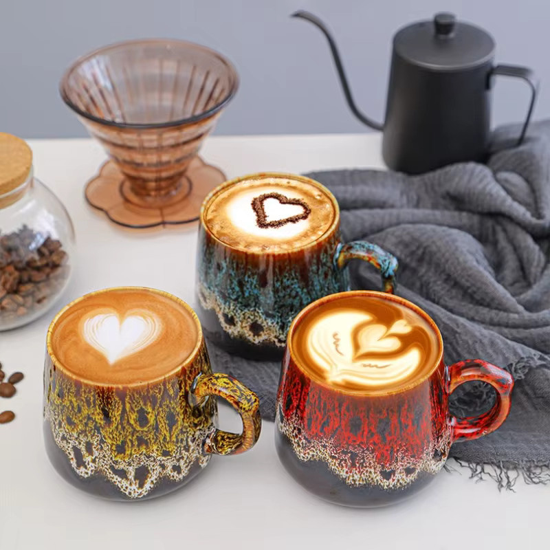 Handgemachter Keramik-Kaffeebecher in Multicolour mit großer Kapazität für Zuhause und Büro - Bild 2