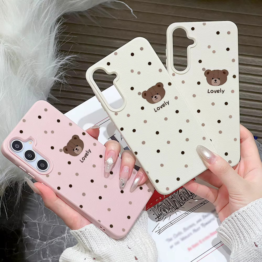 AKABEILA Handyhülle mit niedlichem Cartoon-Bären Design für Samsung Galaxy S25 Ultra S24 FE S23 A56 5G A55 A16 A17 A36 A53 A35 A34 A06 A07 A26 A05S in Pink - Bild 2