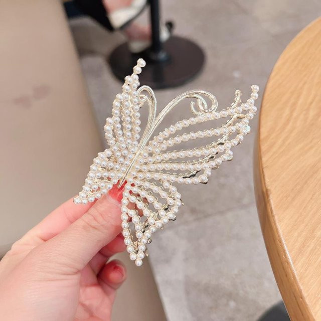 Haarspange Schmetterling, Perle, Strass, Damen - Bild 1