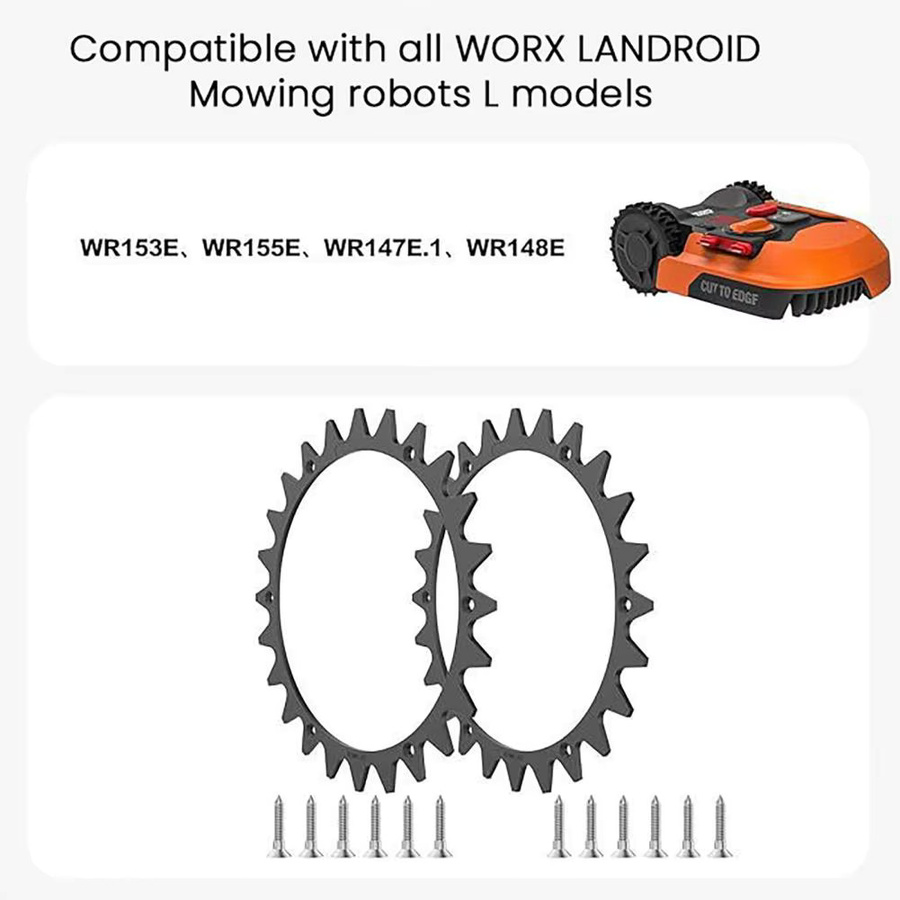 2 Stück Worx Landroid S/M Roboter-Rasenmäher-Spikes in Schwarz mit Schrauben, 205 mm rutschfeste Spikes für Heim-Rasenmäher - Bild 4