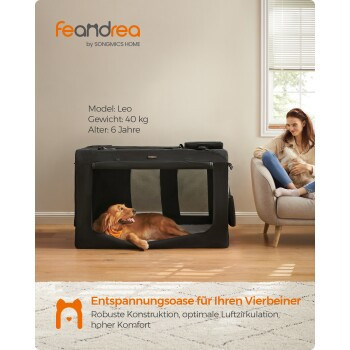 FEANDREA Tiertransporttasche aus Oxford-Gewebe in Schwarz, Blau oder Grau, B/T/H: 122 x 79 x 122 cm - Bild 2