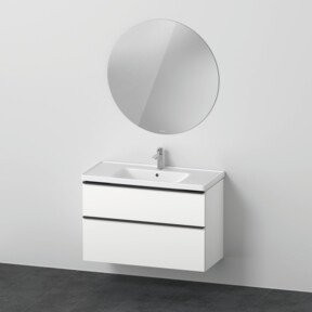 Duravit D-Neo Möbel-Set mit Waschtisch-Unterbau und Universal Licht Spiegel in Weiß Matt, Breite: 100,5 cm - Bild 1
