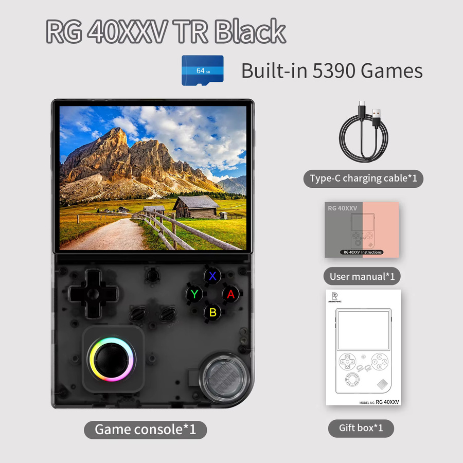 Anbernic RG 40XXV Handheld-Spielekonsole Schwarz mit Linux 64-Bit, RGB Joystick und HDMI-Ausgang für Retro-Gaming - Bild 4