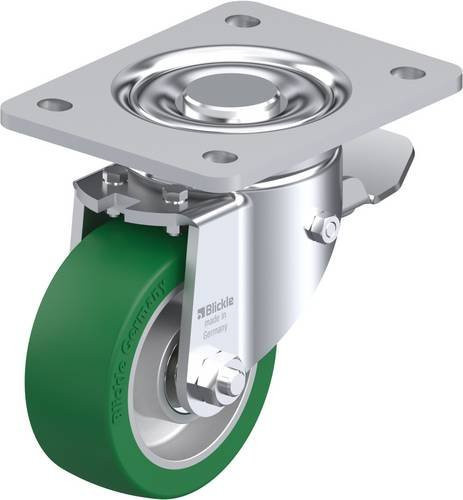 Blickle Lenkrolle LH-ALST 100K-3-ST mit Feststeller, Rad-Durchmesser: 100 mm, Tragfähigkeit: 320 kg, Farbe: Silber - Bild 1