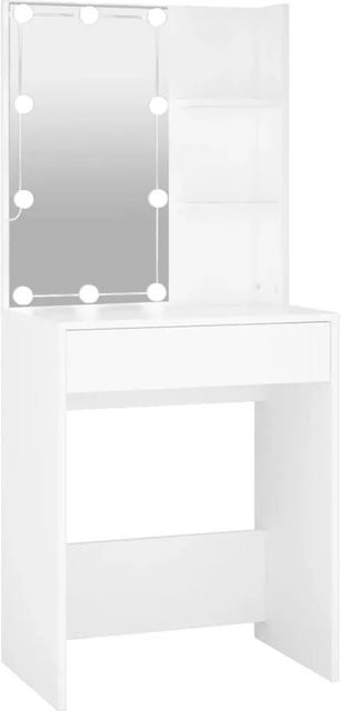 vidaXL Schminktisch mit LED-Beleuchtung in Weiß, B/T/H: 60 x 40 x 140 cm - Bild 1