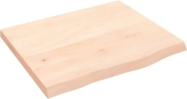 vidaXL Wandregal aus Massivholz Eiche Unbehandelt in Braun B: 60 cm, T: 50 cm, H: 2-4 cm - Bild 1