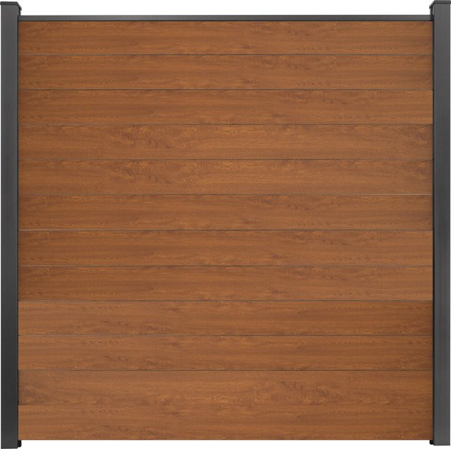 GroJa Steckzaun Basicline in Golden Oak, PVC-beschichtet, B: 180 cm x H: 180 cm - Bild 1