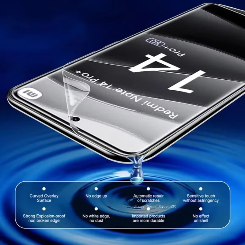 4er Pack Hydrogel Display Schutzfolien für Xiaomi Redmi Note Serie, transparent - Bild 2