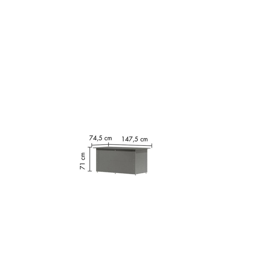 Karibu Metallbox Kailua Gartenbox aus Metall in Grau Matt mit Soft-Close-Deckel und Schloss, B/H/T: 134 x 71 x 62 cm - Bild 2