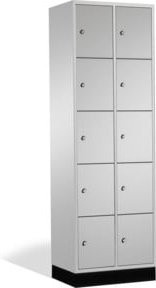C+P Schließfachschrank Intro mit 10 Fächern, Farbe Lichtgrau, H x B x T: 195 x 62 x 50 cm - Bild 1