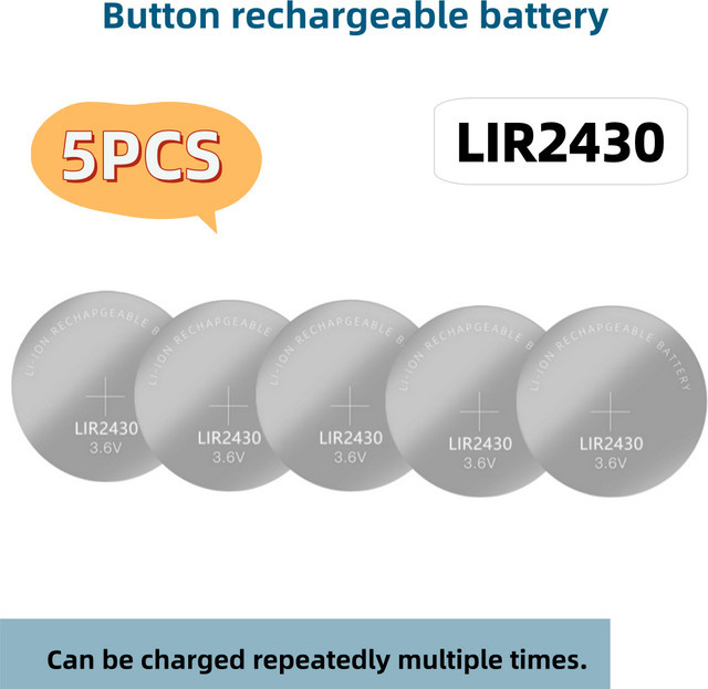 Yuform Wiederaufladbare Lithium-Knopfzellen CR2032 CR2025 CR2016 CR2430 CR2450 Silber - Bild 1