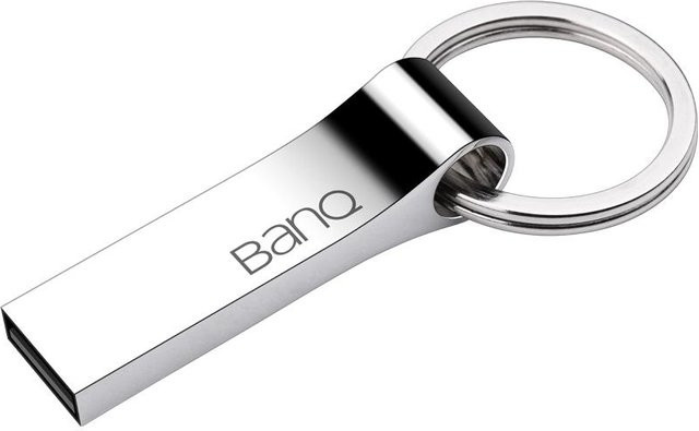 banq Hochgeschwindigkeits USB-Flash-Laufwerk aus Metall mit 64GB Speicherplatz in Silber mit USB-A und USB-C Anschlüssen - Bild 1