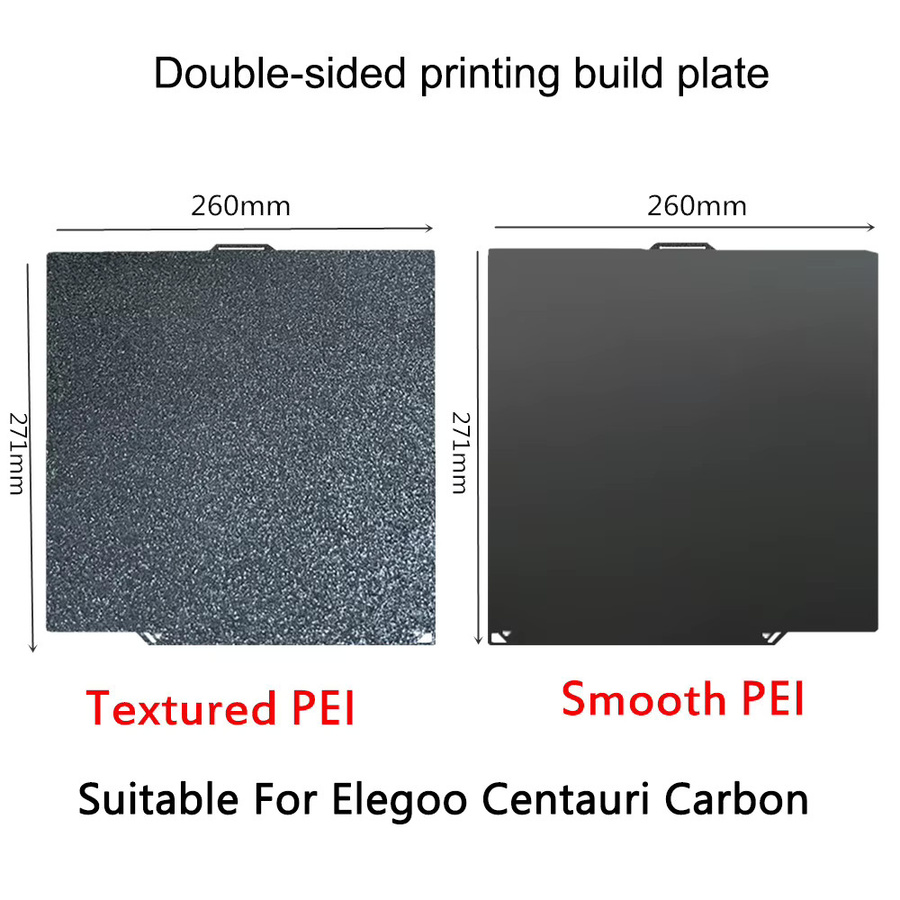 Elegoo Centauri Carbon PEI Federstahlplatte, doppelseitiges glattes und flexibles Bettlaken, Gold, B/T: 260 x 271 mm - Bild 3