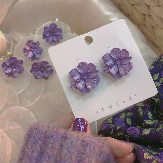 DREJEW Ohrstecker, Gardenien-Blumen, Bunt, Damen - Bild 1