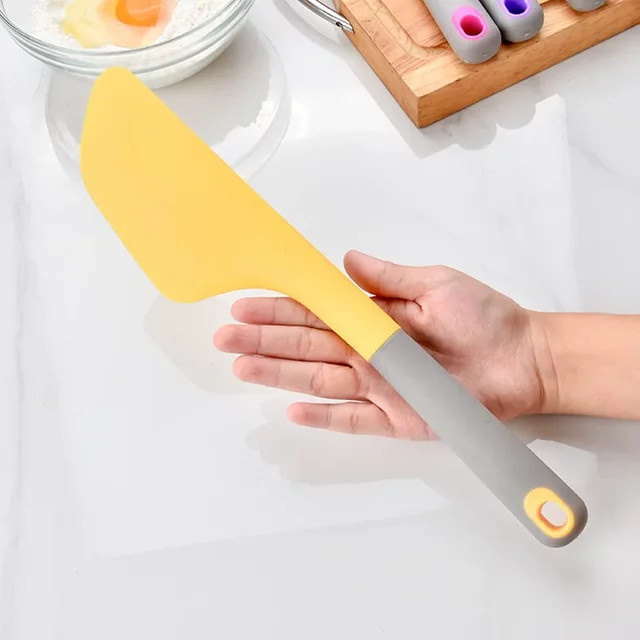 Hitzebeständiger Silikon-Backschaber in Lila, extra großer Teigschaber und Butterspatel mit 34 cm Länge - Bild 1