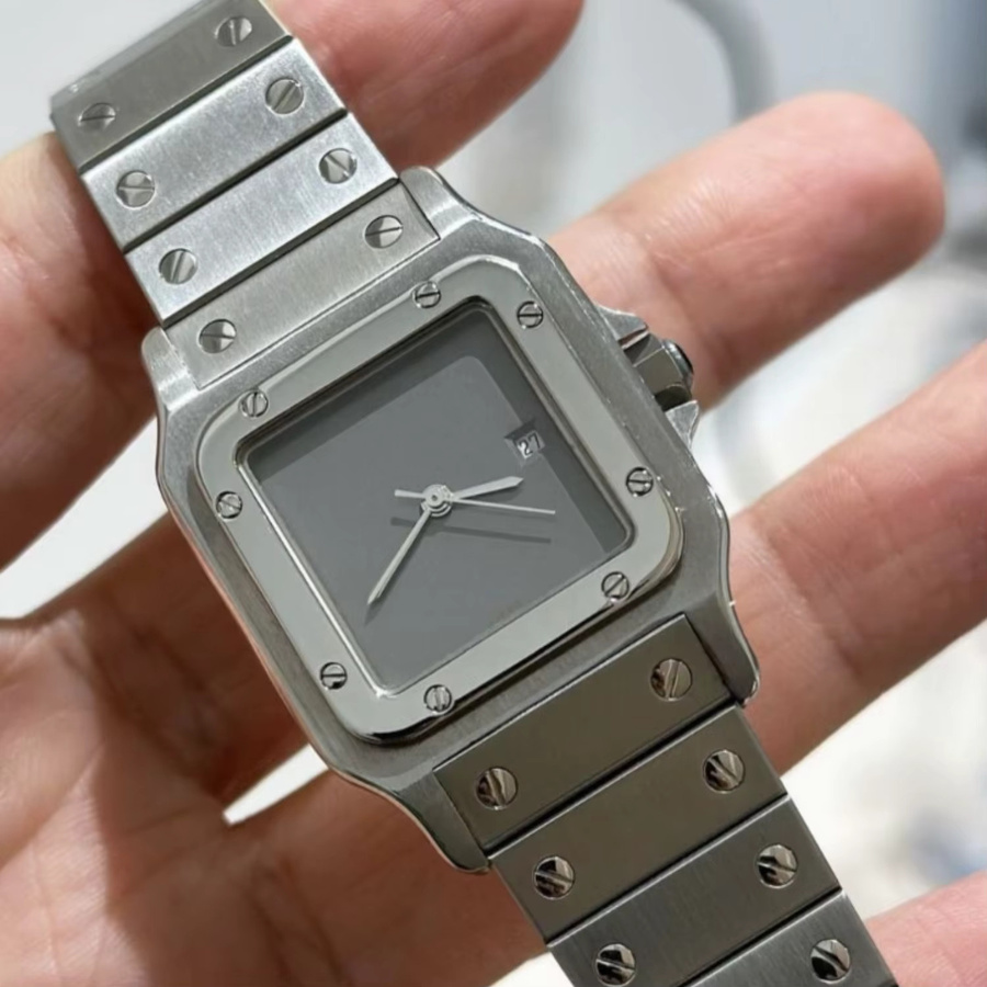 CILOA Armbanduhr Quarz, Edelstahl, eckig, Herren, Silber - Bild 2