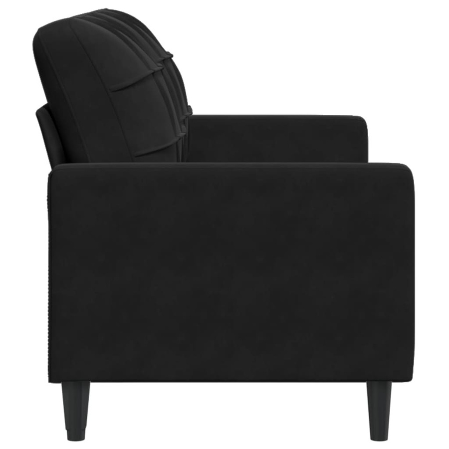 vidaXL 2-Sitzer-Sofa in Schwarz mit Samtbezug und Metallrahmen, Breite: 140 cm, Tiefe: 190 cm - Bild 7