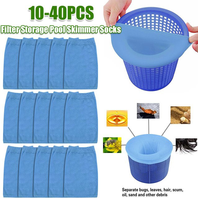 VKTECH Skimmer-Korbsocken aus blauem Nylon-Netz für die Pool-Filtration von Einbau- und Aufstellpools - Bild 1