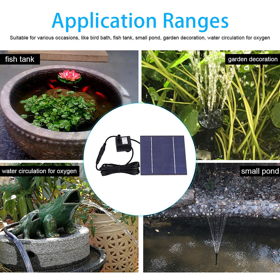 Solarbetriebene Springbrunnen-Wasserpumpe von mfySpace für Gartenteich, Pool und Aquarium - Bild 5