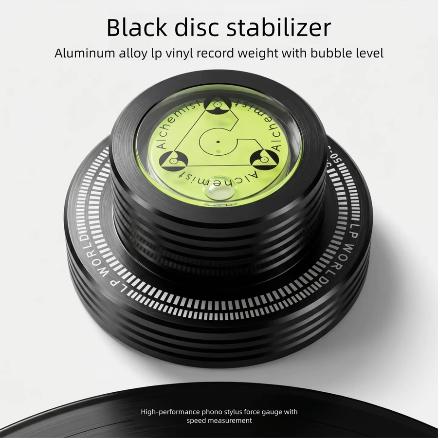 HIFIDIY Vinyl-Plattenspieler Stabilisator aus Aluminium-Legierung mit Nivellierungsgewicht und Klemme in Silber - Bild 3