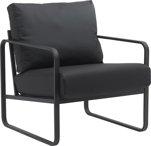CLP Lounger Manea Relaxsessel mit Metallgestell und Armlehnen in Kunstleder oder Stoff - Bild 1