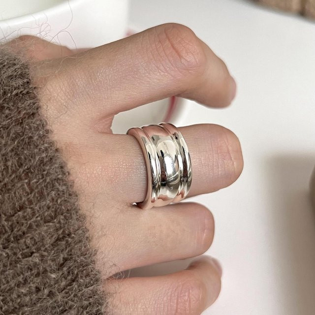 PANJBJ Ring, 925 Silber, Doppelschicht, Damen - Bild 1