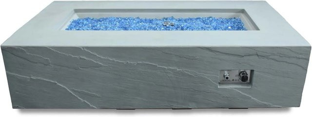Elementi Gasfeuerstelle Colorado in Sandstein-Optik aus Faserbeton, Grau, B: 81,3 cm, T: 109,0 cm, H: 38,0 cm - Bild 5