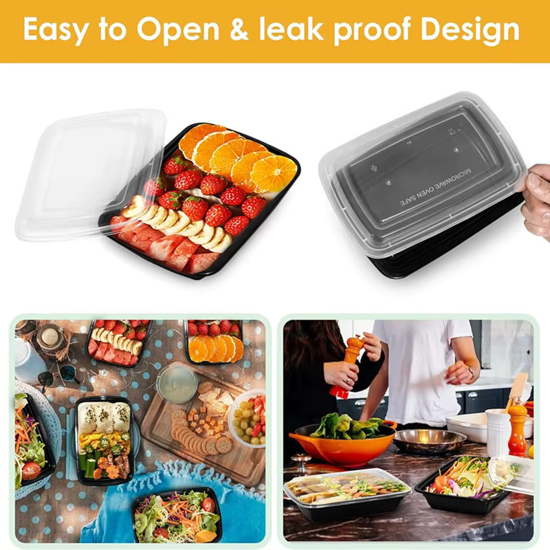 15er-Pack Fanying Lebensmittelbehälter aus Kunststoff mit Deckel, stapelbare und mikrowellengeeignete Bento-Lunchboxen zur Mahlzeitenvorbereitung - Bild 4