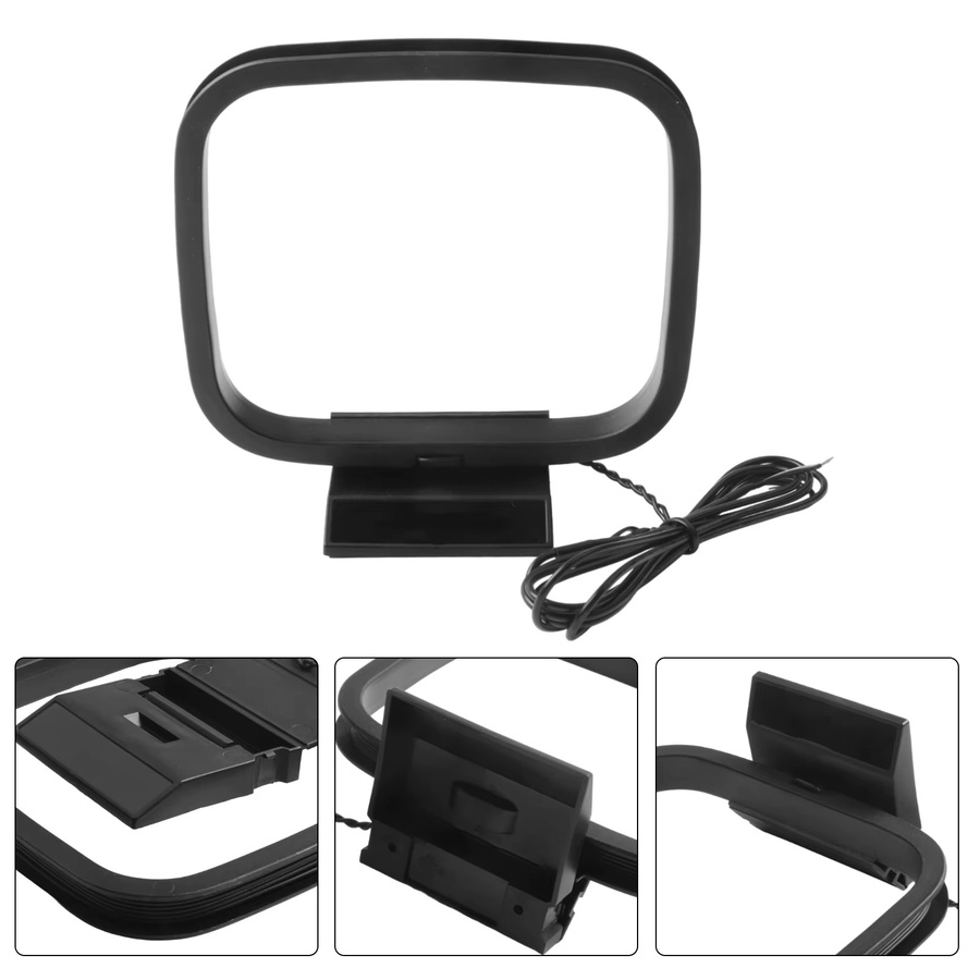 BAJEAL AM/FM Loop-Antenne mit 2-Pin-Anschluss für Autoradio und Stereo-Audio-Empfängersysteme, Schwarz - Bild 2