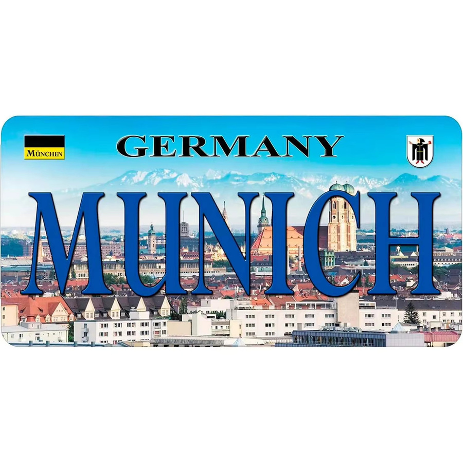 HELLOYOUNG Vintage Metall Nummernschilder Dekoration Multicolor B: 30,0 cm, H: 15,0 cm - Bild 2