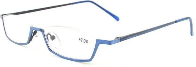 Oculos Lesebrille Halbrand, rechteckig, Metall, Damen, weiß, blau - Bild 1