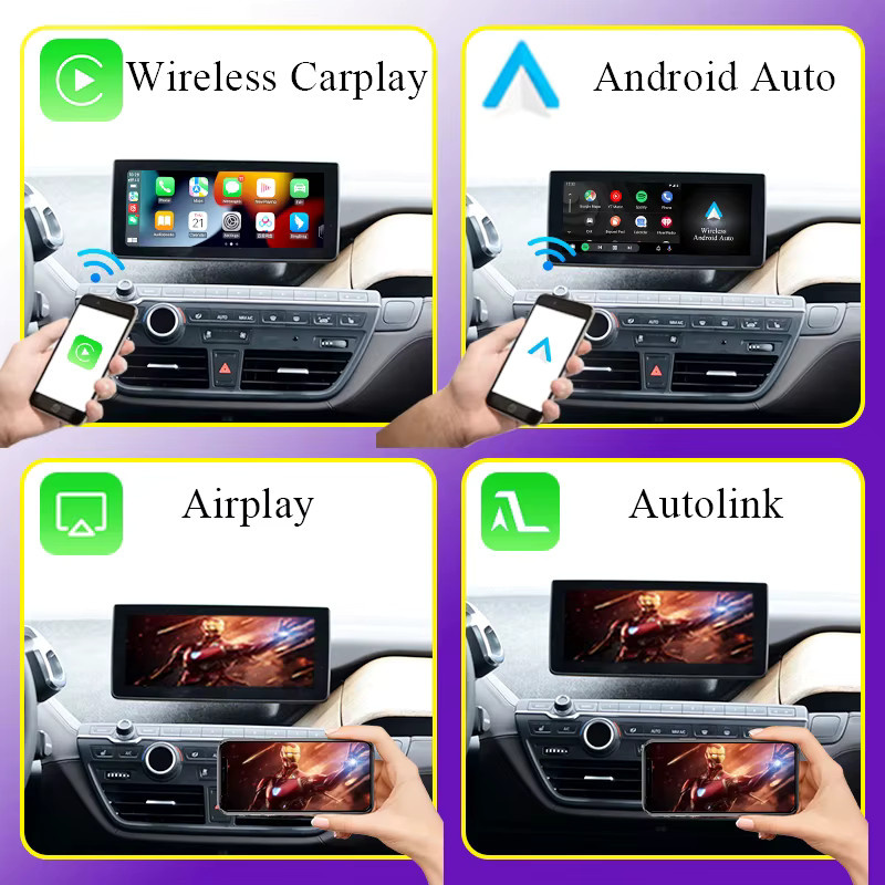 BONROAD Drahtlose CarPlay und Android Auto Interface für BMW i3 NBT EVO System 2014-2021 mit Mirror Link, AirPlay, Rückfahrkamera, Bluetooth und GPS in Schwarz - Bild 2