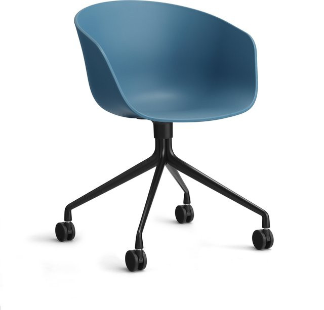 HAY About A Chair AAC 24 Schwenkbarer Stuhl in Blau mit Stahlgestell - Bild 1