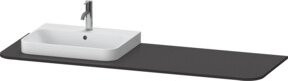 Duravit Waschtisch-Konsole Happy D.2 Plus in Graphit Matt mit 1 Aufsatzwaschbecken links, Breite: 160 cm, Tiefe: 55 cm, Höhe: 16 cm - Bild 1