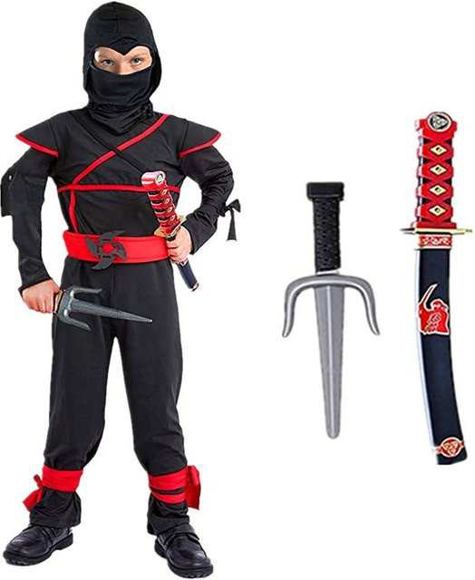 Schwarzes Ninja-Kostüm Anime Ninja Spielzeugset, Schwarz - Bild 1
