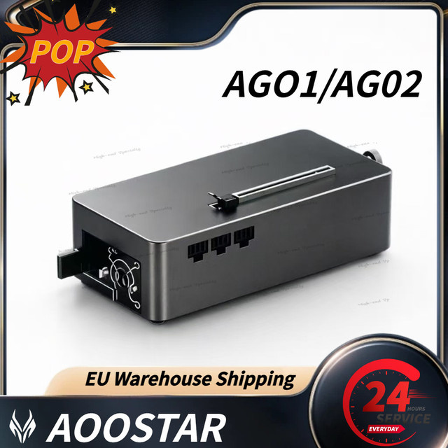 AOOSTAR AG02 OCulink USB4 Grafikkarte mit eingebautem 800W Netzteil und 3*8Pin Anschluss in Schwarz - Bild 1