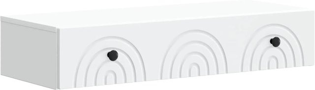 vidaXL Wandmontierter Beistelltisch in Weiß, Modernes Design für Wohnzimmer, Schlafzimmer oder Büro, B/T/H: 87,5 x 34,5 x 17 cm - Bild 1