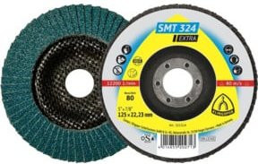 Klingspor Schleifmopteller SMT 324 gekröpft, Durchmesser: 125 mm, Körnung: 80, Farbe: Blau - Bild 1