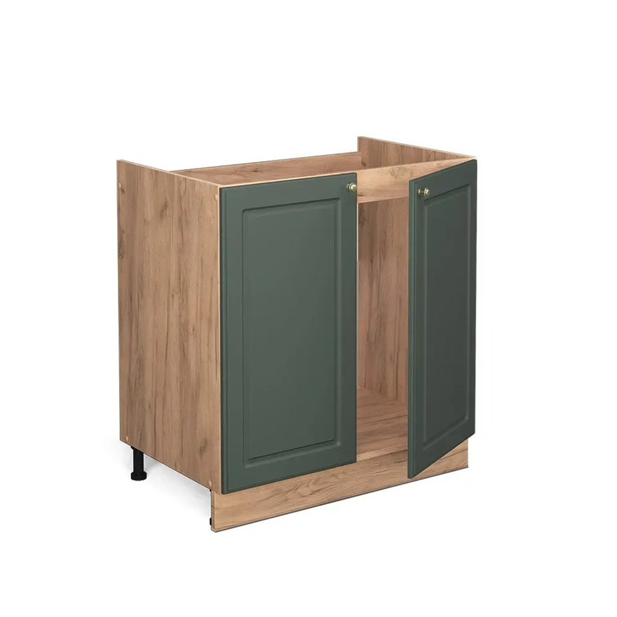 Vicco Spülenunterschrank Fame-Line in Grün-Gold mit Eichenoptik und Soft-Close-Türen, B: 80 cm, H: 82 cm, T: 60 cm - Bild 2